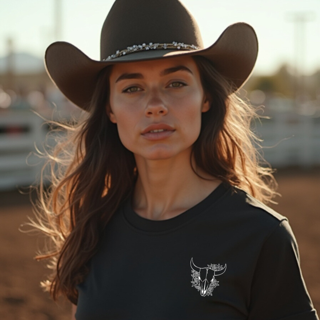 Sunburnt Country Clothing – Bloomin Skull | Ladies Country T-Shirt Australia