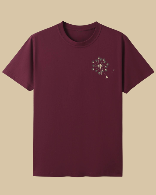 Sunburnt Country Clothing dandelion tee maroon country t-shirt front print