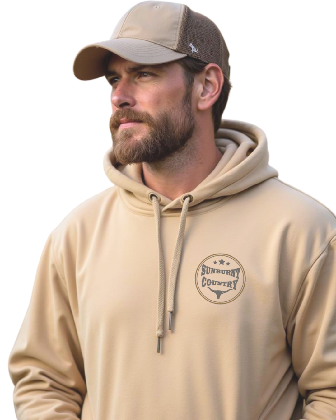 Sunburnt Country Clothing - Unisex Hoodie - Rugged Range - Sand/Brown