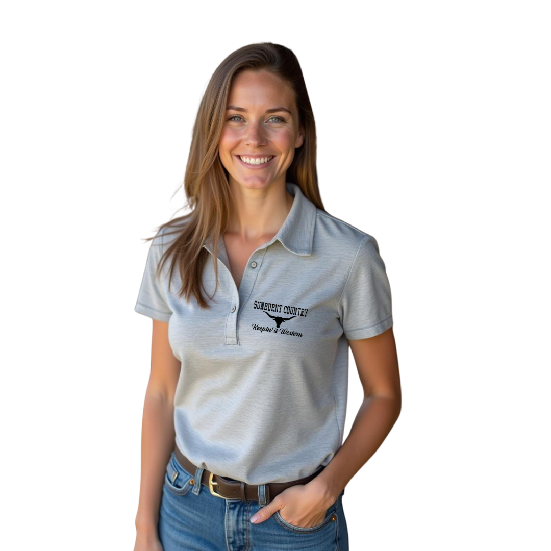 Sunburnt Country Clothing - Ladies Polo Shirt - The Longhorn