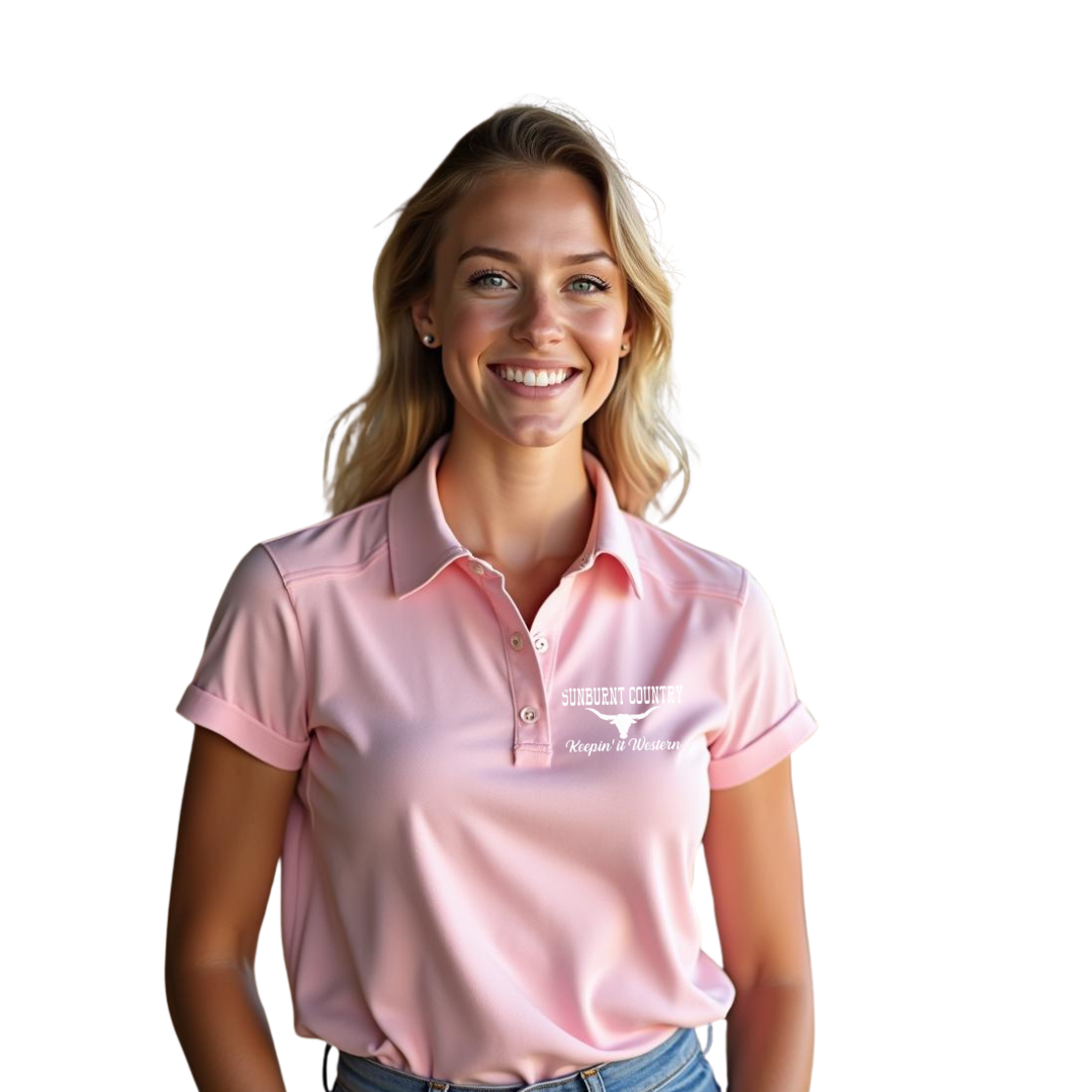 Sunburnt Country Clothing - Ladies Polo Shirt - The Longhorn