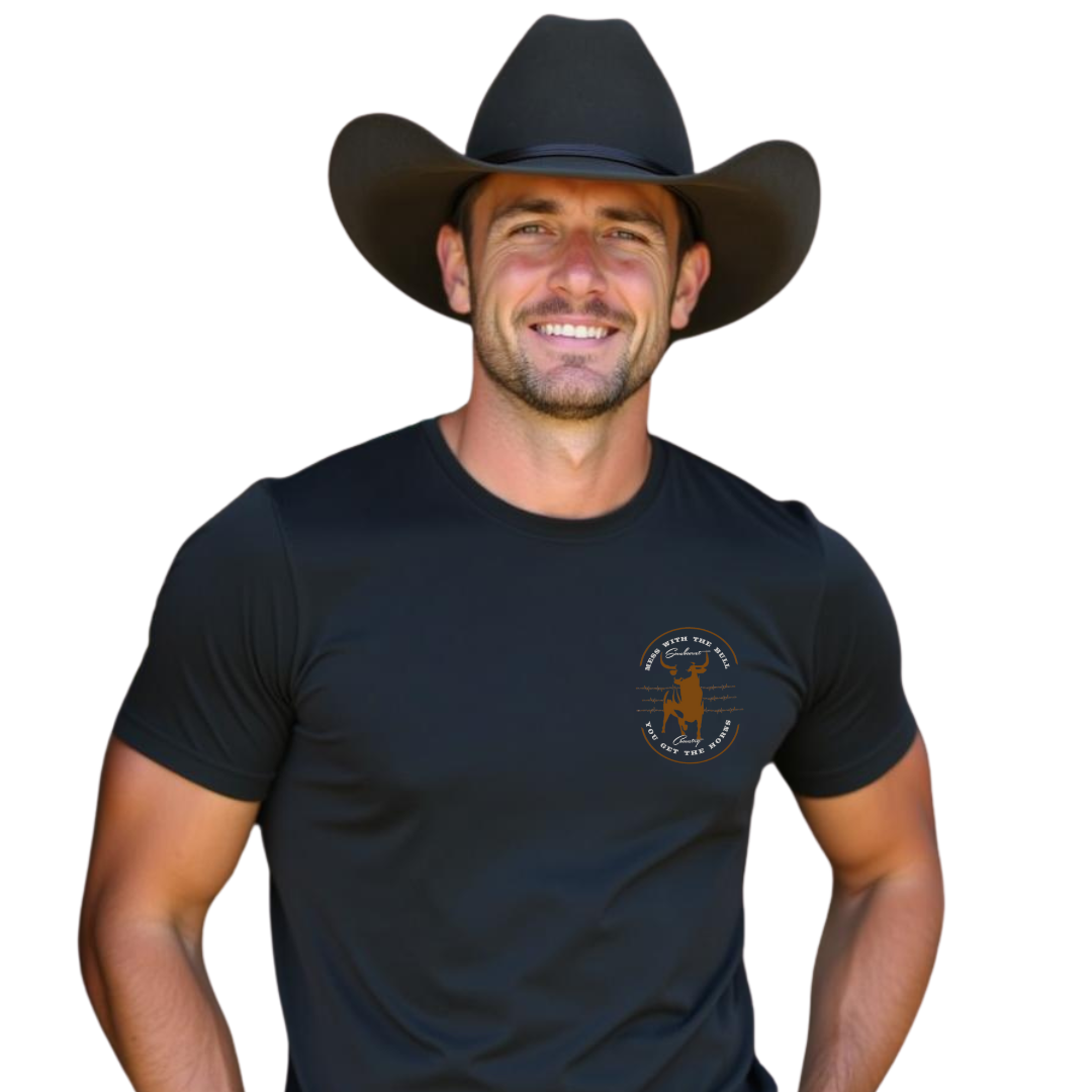 Sunburnt Country Clothing - Men's Tee - Mess with the bull, you get the horns
