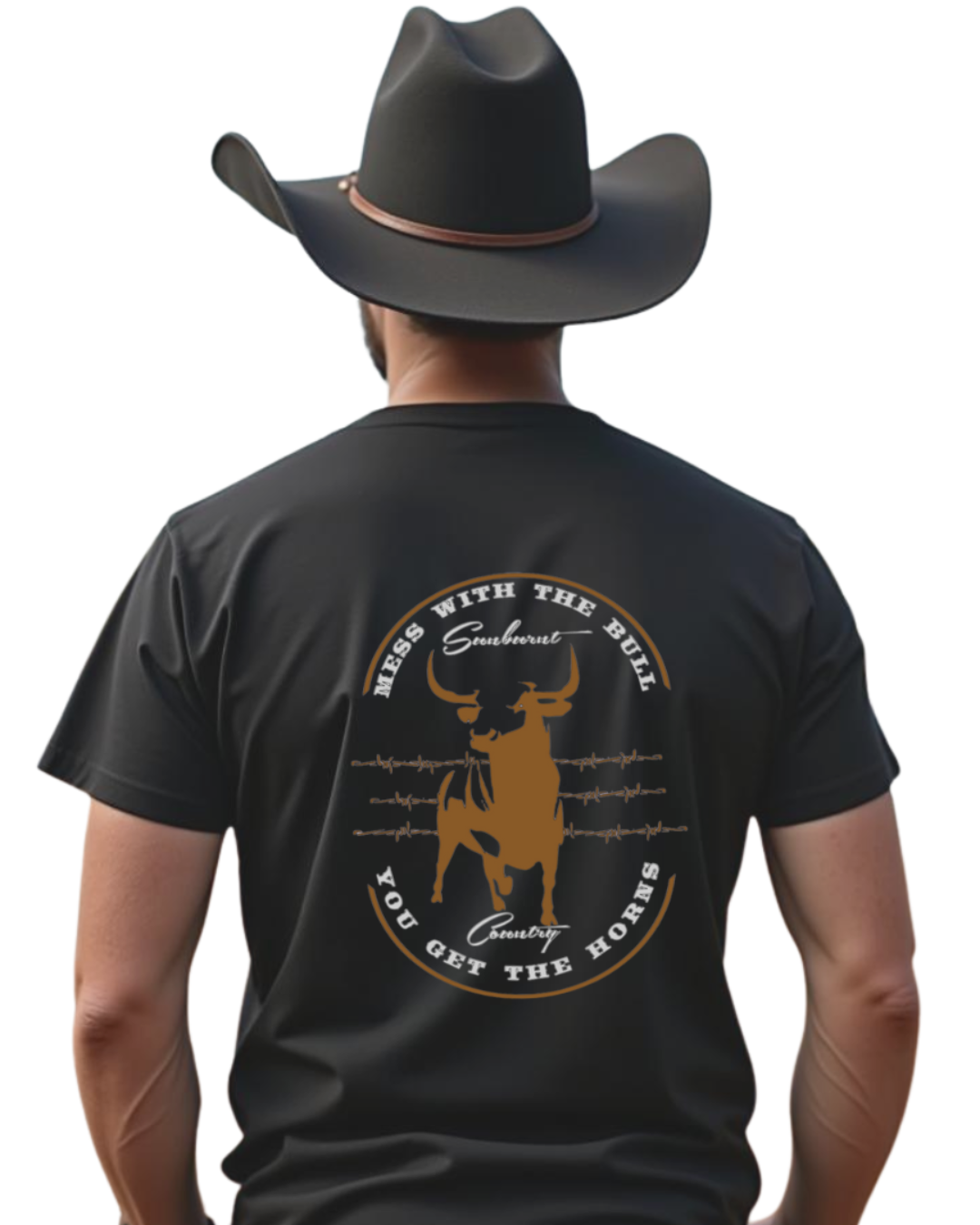 Sunburnt Country Clothing - Men's Tee - Mess with the bull, you get the horns