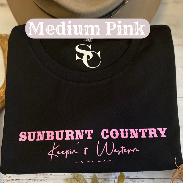 Sunburnt Country Clothing - Ladies Tee - The Jillaroo - Pink