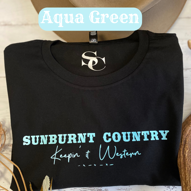 Sunburnt Country Clothing - Ladies Tee - The Jillaroo - Blue