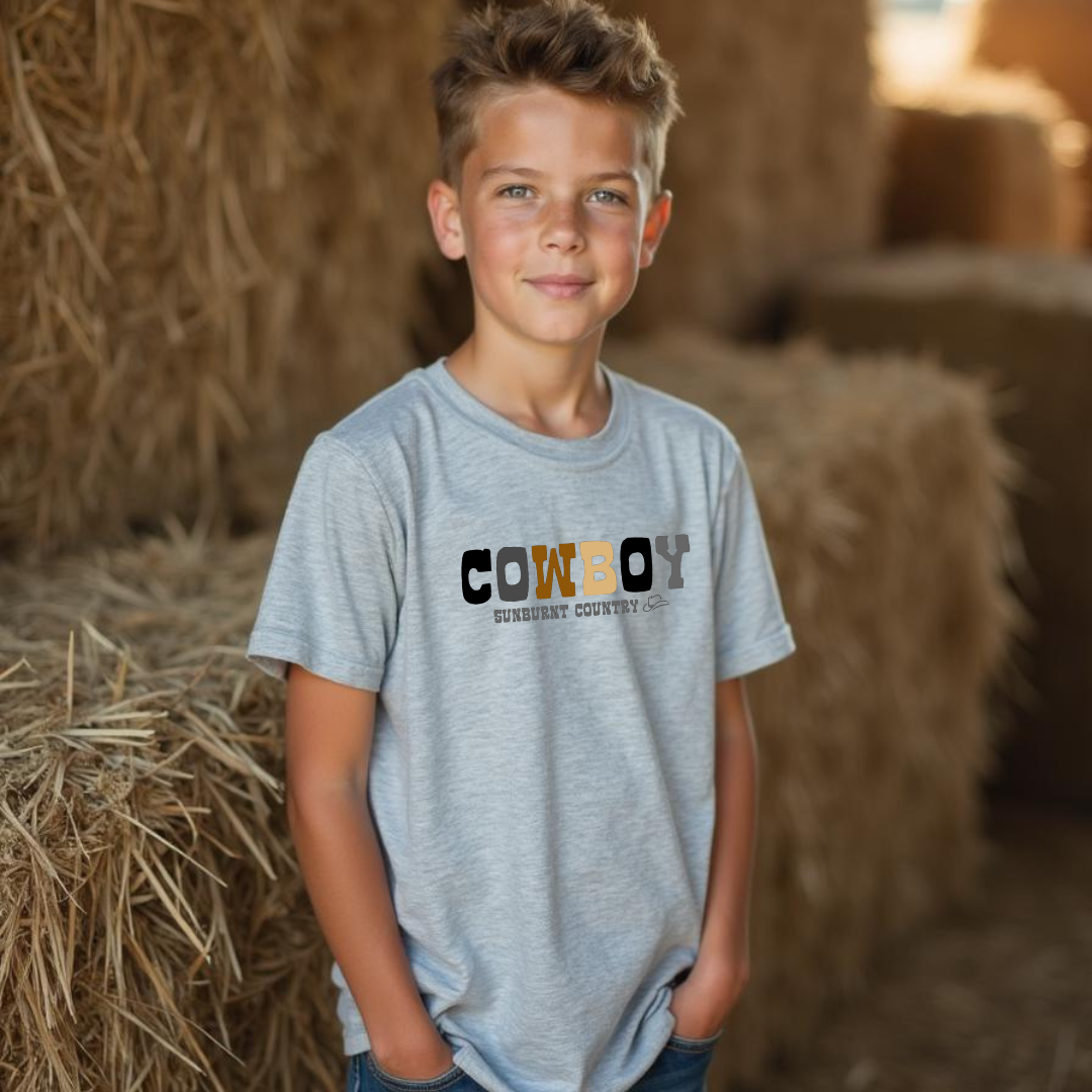 Sunburnt Country Clothing Kids Cowboy T-Shirt | Australian Country Kids Wear
