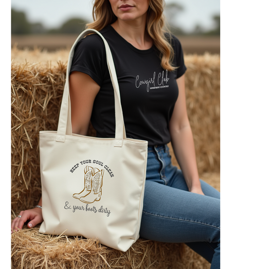 Sunburnt Country Clothing - Canvas Tote - Keep your soul clean & your boots dirty