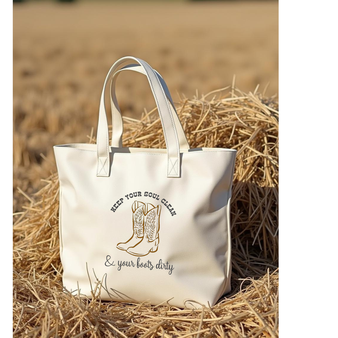 Sunburnt Country Clothing - Canvas Tote - Keep your soul clean & your boots dirty