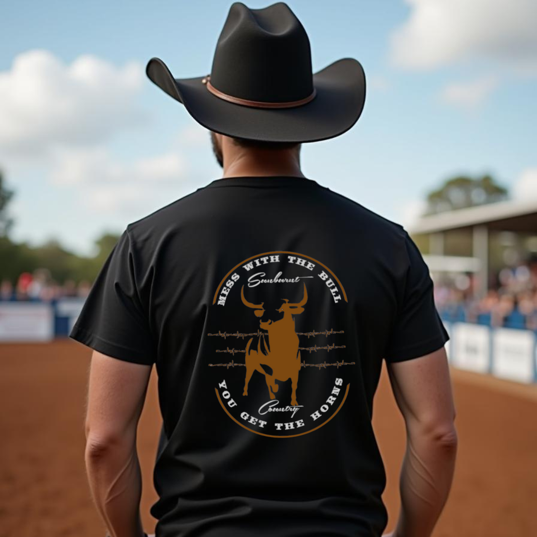 Sunburnt Country Clothing – Mess with the Bull | Men's Country T-Shirt Australia