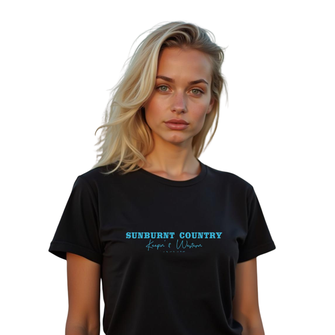 Sunburnt Country Clothing - Ladies Tee - The Jillaroo - Blue