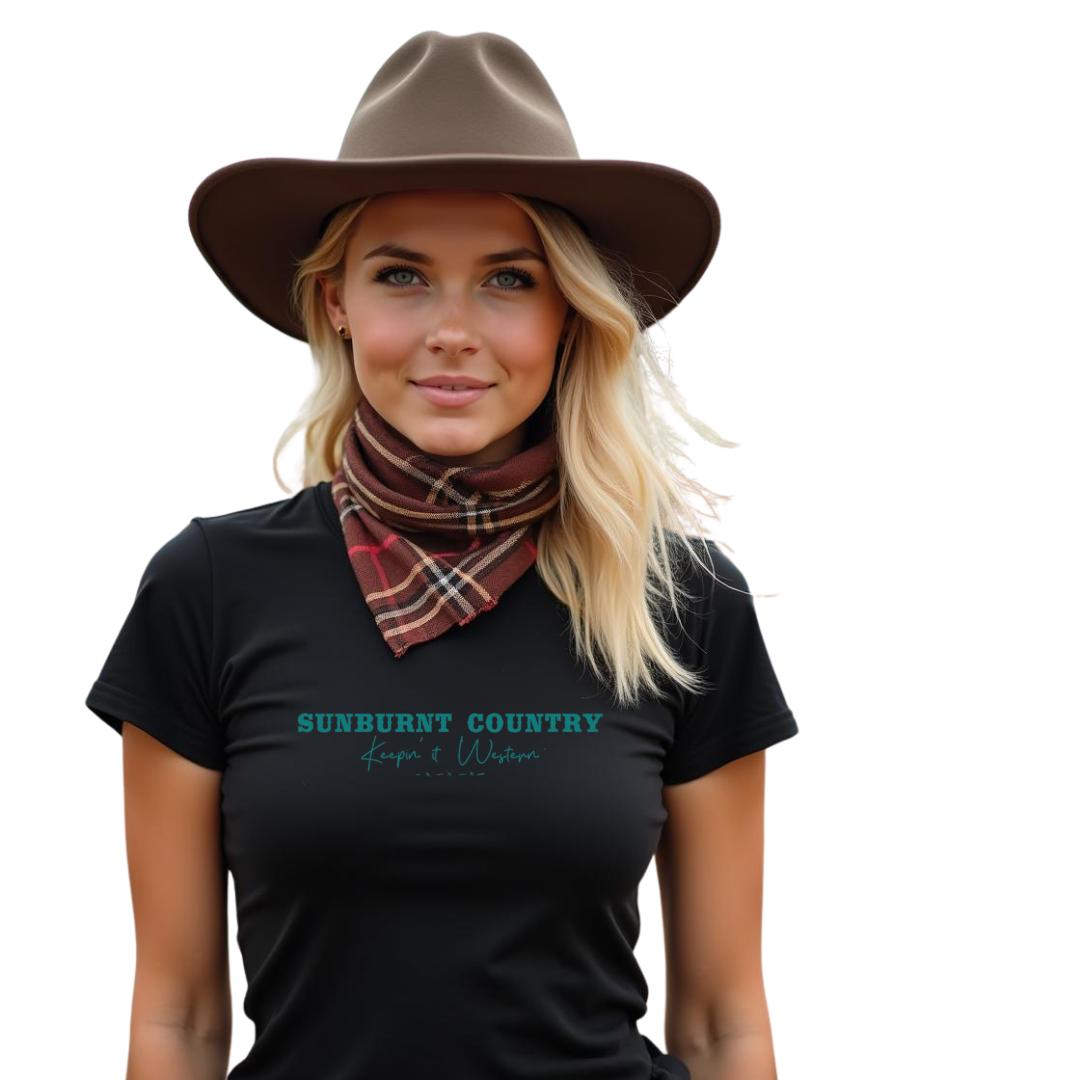 Sunburnt Country Clothing - Ladies Tee - The Jillaroo - Blue