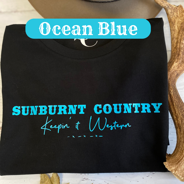 Sunburnt Country Clothing - Ladies Tee - The Jillaroo - Blue