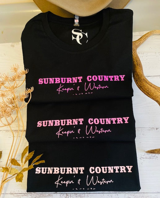 Sunburnt Country Clothing - Ladies Tee - The Jillaroo - Pink