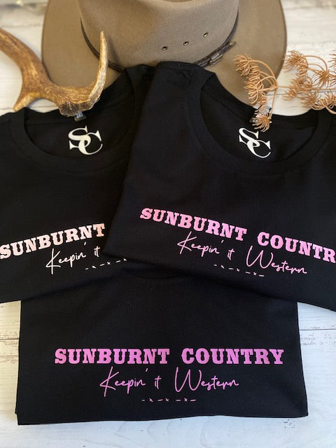 Sunburnt Country Clothing - Ladies Tee - The Jillaroo - Pink