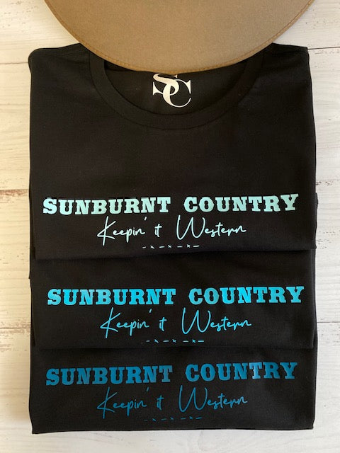 Sunburnt Country Clothing - Ladies Tee - The Jillaroo - Blue