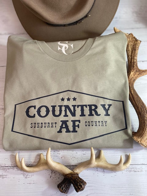 Sunburnt Country Clothing - Mens Tee - Country AF - Eucalyptus