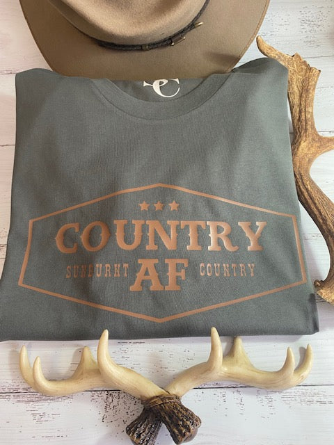 Sunburnt Country Clothing - Mens Tee - Country AF - Cypress