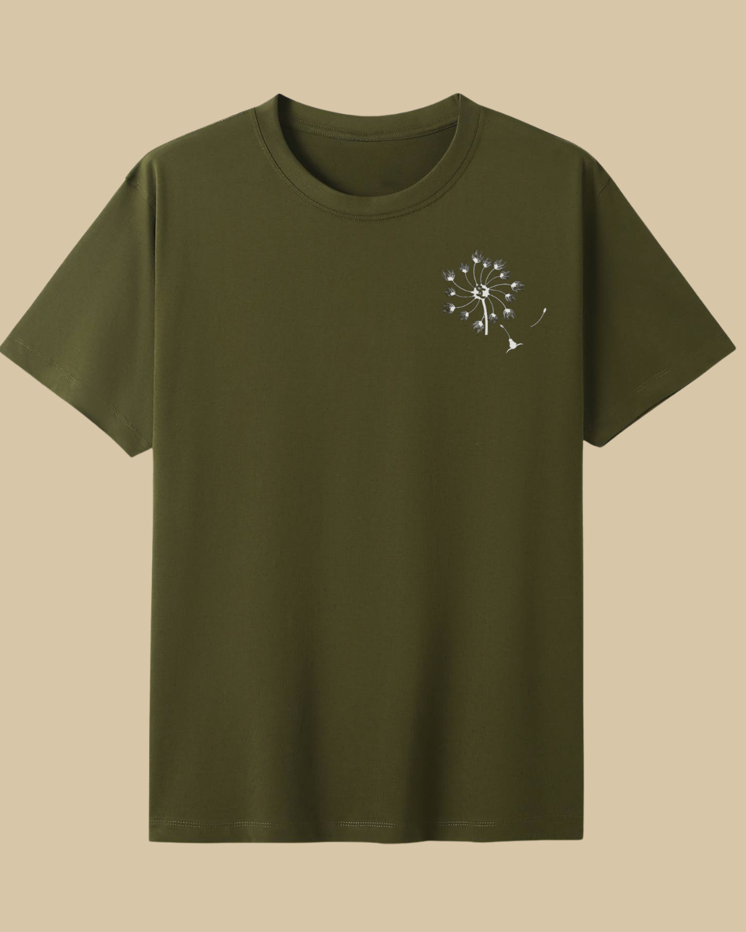 Sunburnt Country Clothing dandelion tee khaki country t-shirt front print