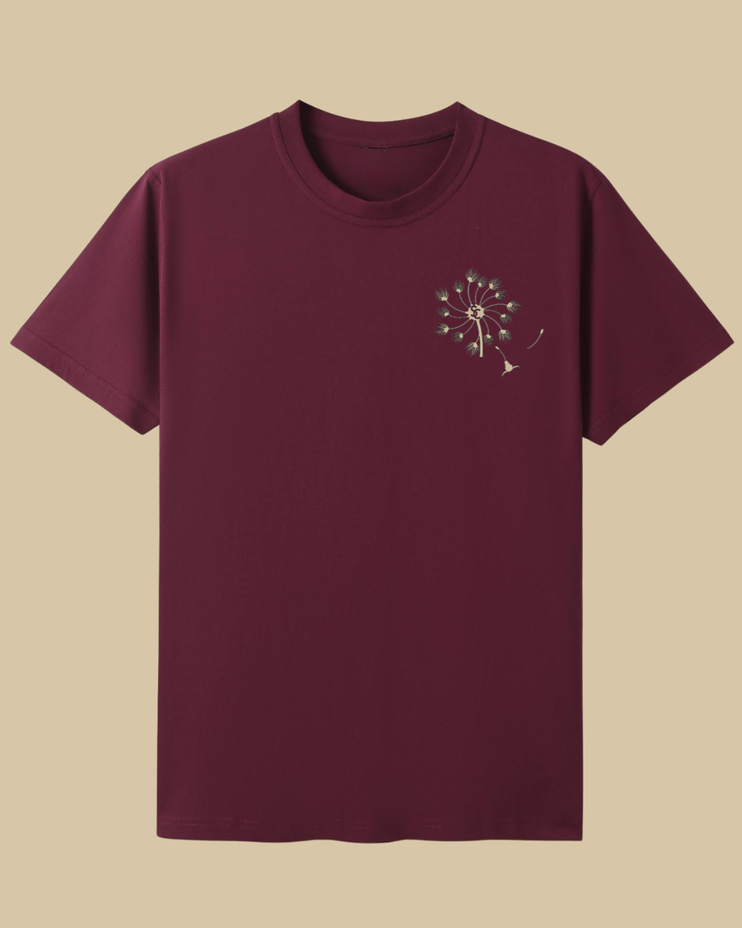 Sunburnt Country Clothing dandelion tee maroon country t-shirt front print