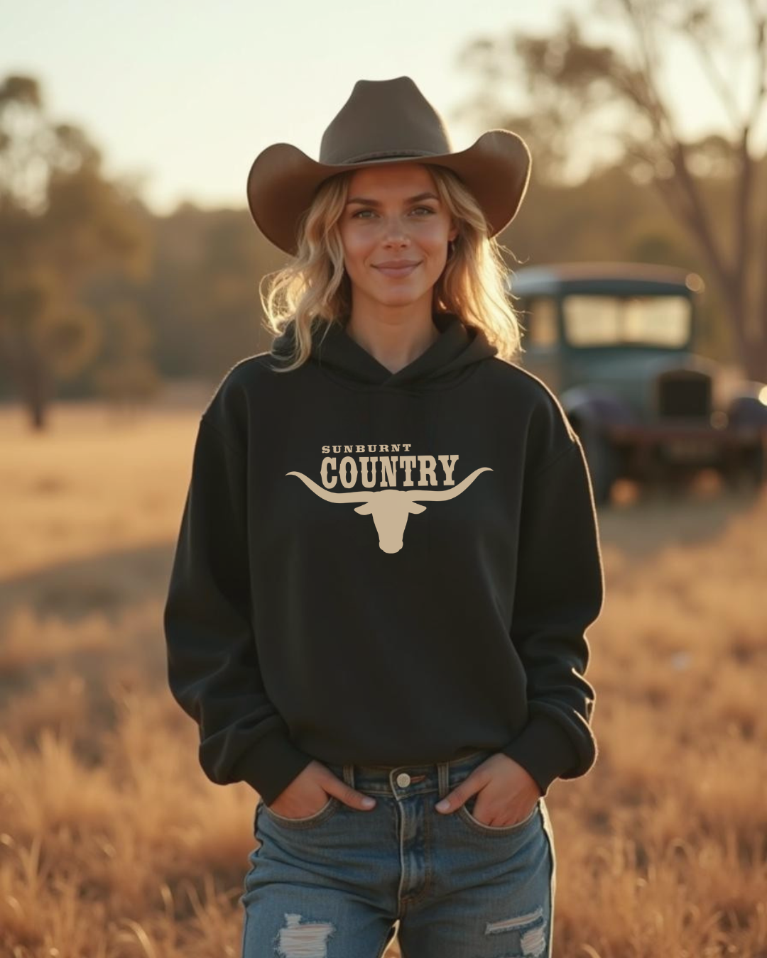 Sunburnt Country Clothing – Longhorn Hoodie | Ladies Country Hoodie Australia