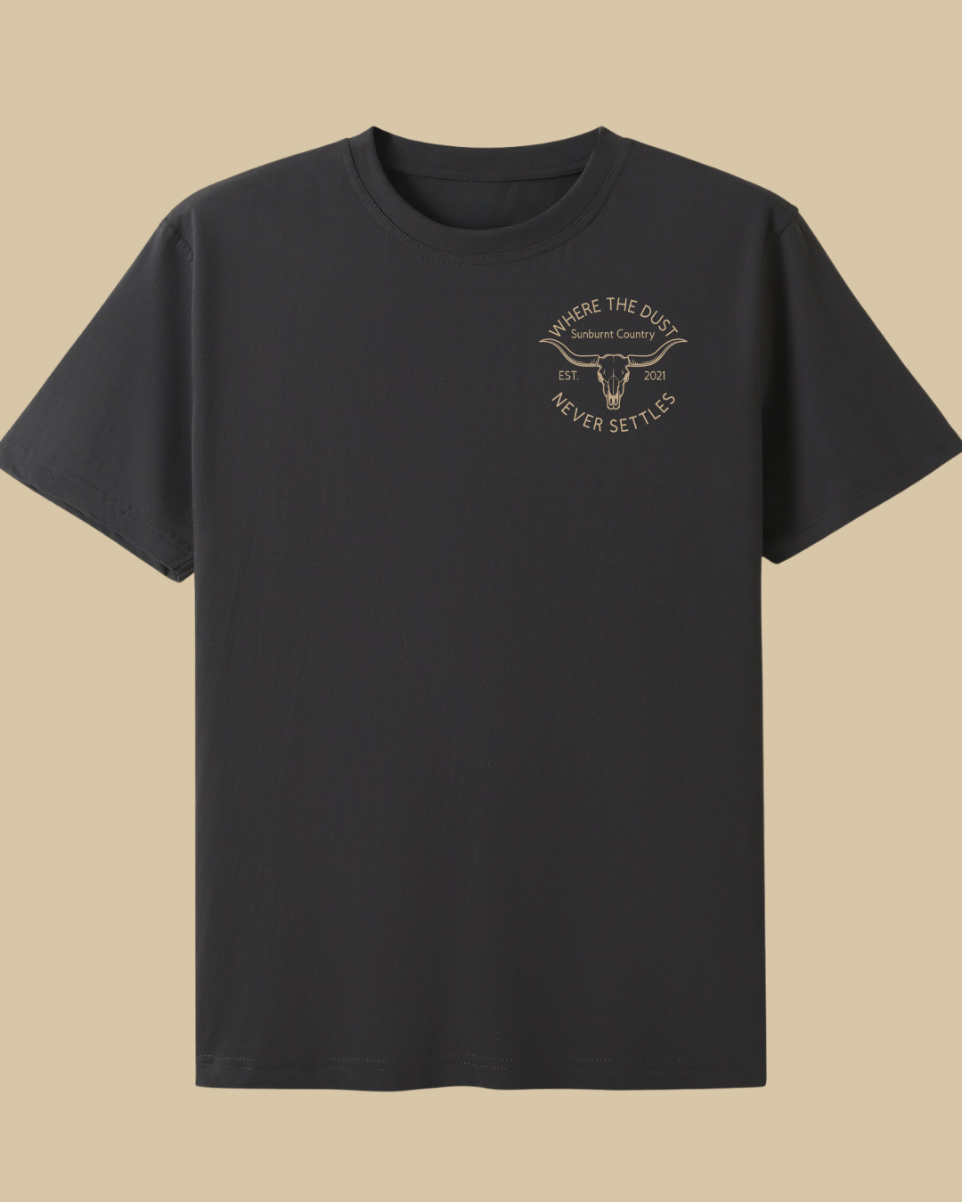 Sunburnt Country Clothing Heritage tee charcoal country t-shirt front print Australia