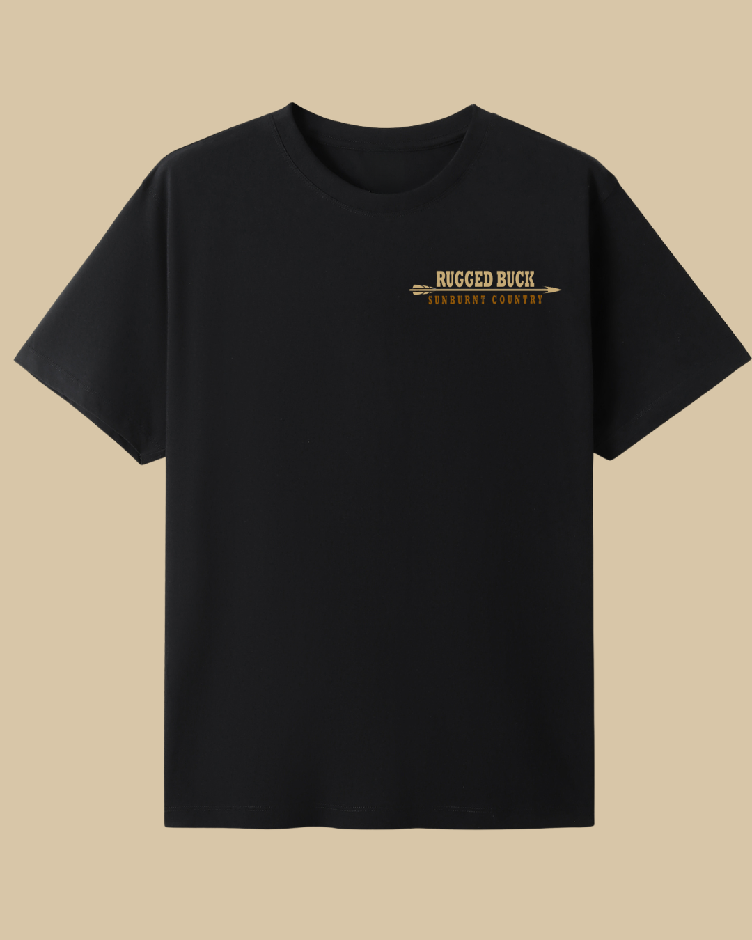 Sunburnt Country Clothing Rugged Buck tee black country t-shirt front print