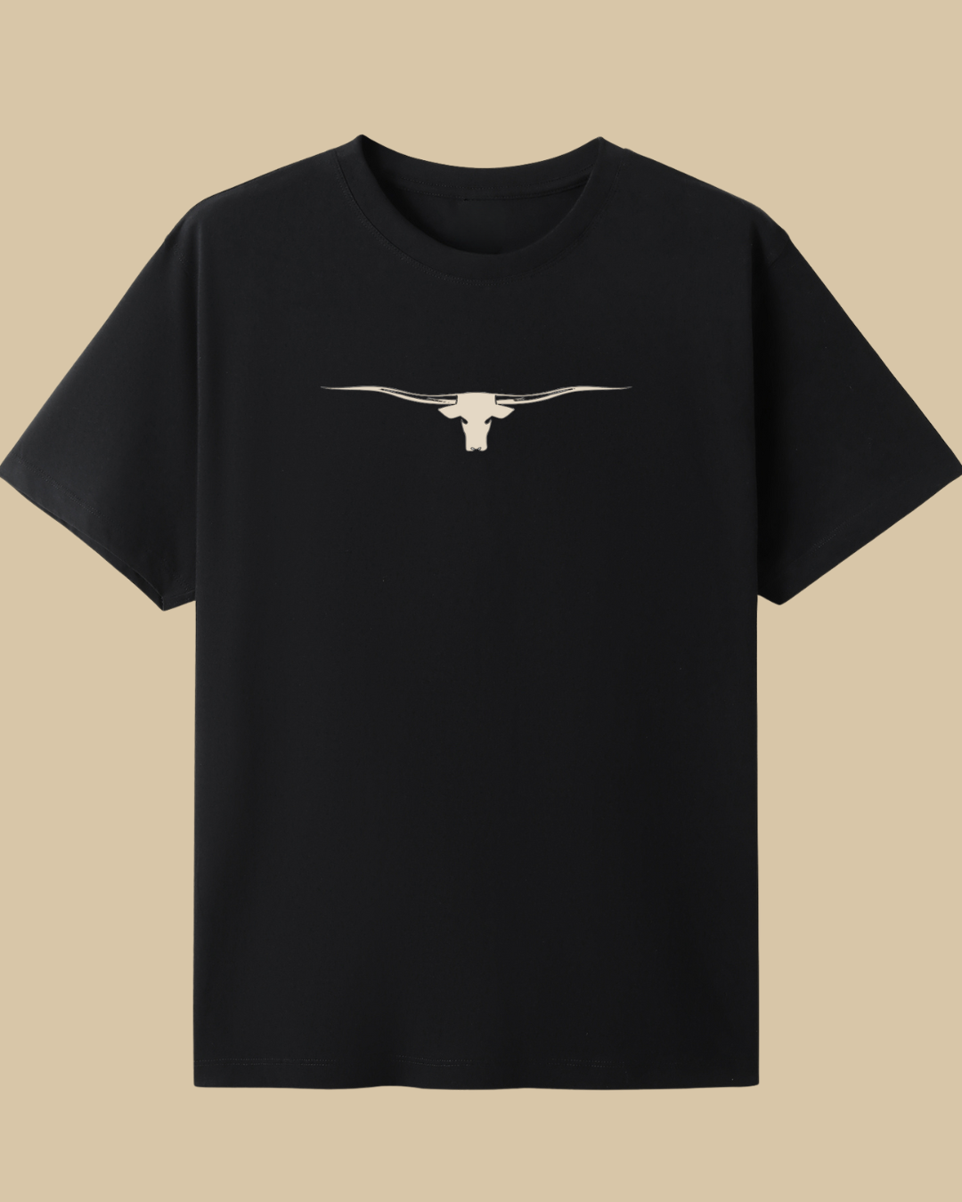 Sunburnt Country Clothing Where the dust never settles tee front print longhorn black country t-shirt