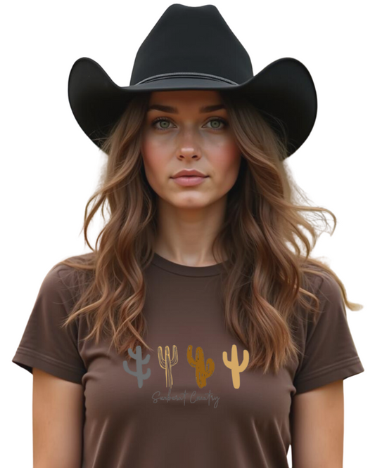 Sunburnt Country Clothing - Ladies Tee - Country Cactus