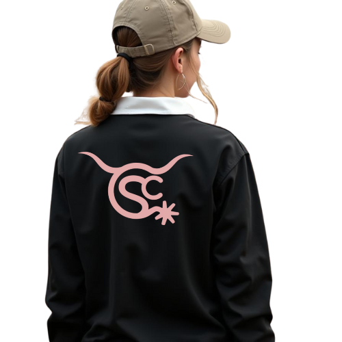Sunburnt Country Clothing - Rugby Jumper - The Stockyard - Pink Logo