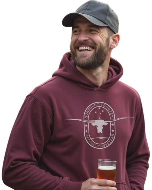Sunburnt Country Clothing - Hoodie - The Grazer - Maroon
