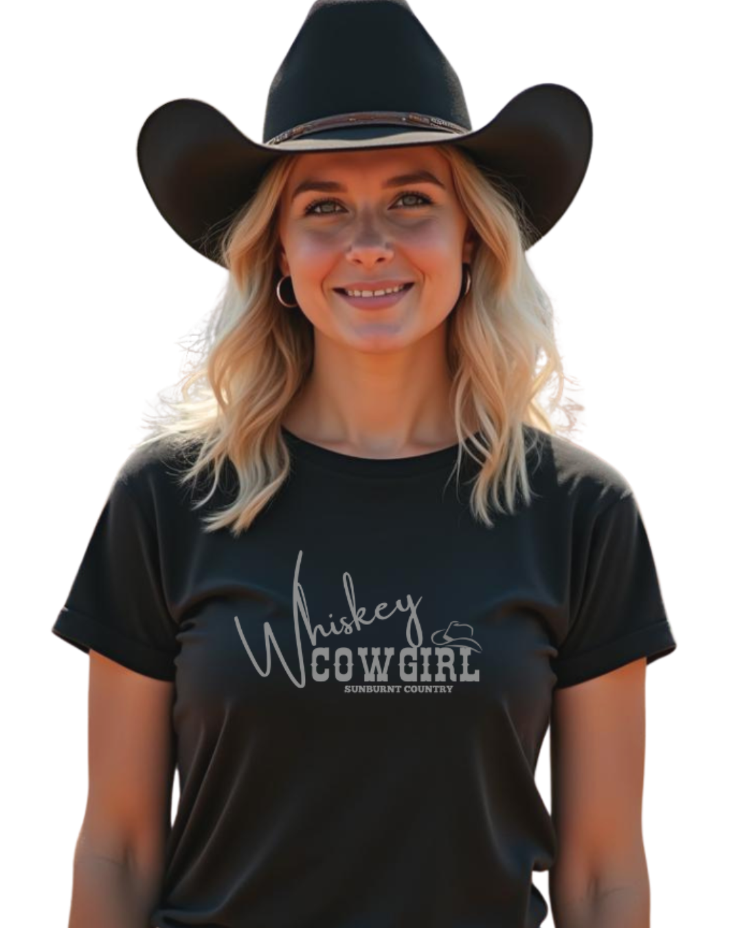 Sunburnt Country Clothing - Ladies Tee - Whiskey Cowgirl