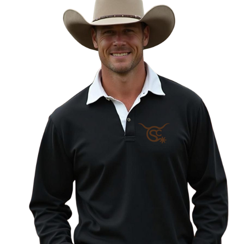 Sunburnt Country Clothing - Men's Rugby Jumper - The Stockyard - Brown Logo