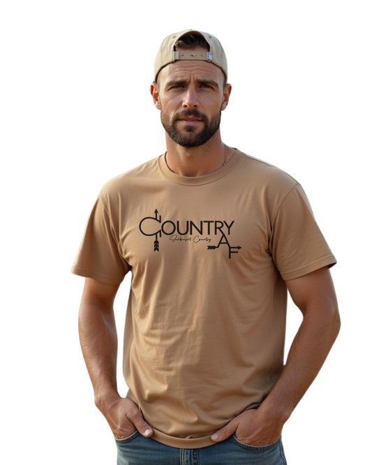 Sunburnt Country Clothing - Men's Tee - Country AF - Stone