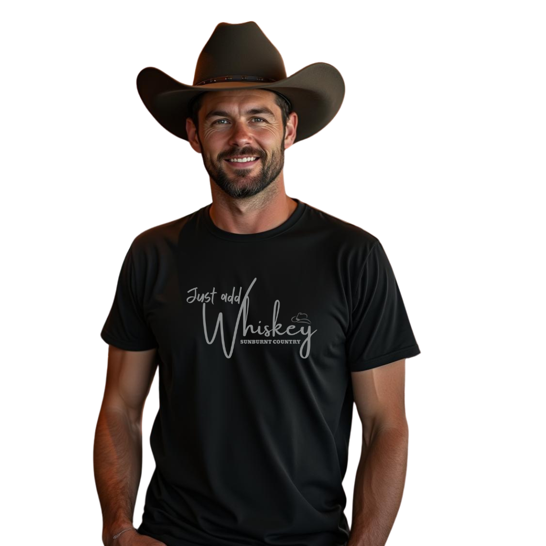 Sunburnt Country Clothing - Men's Tee - Just add Whiskey