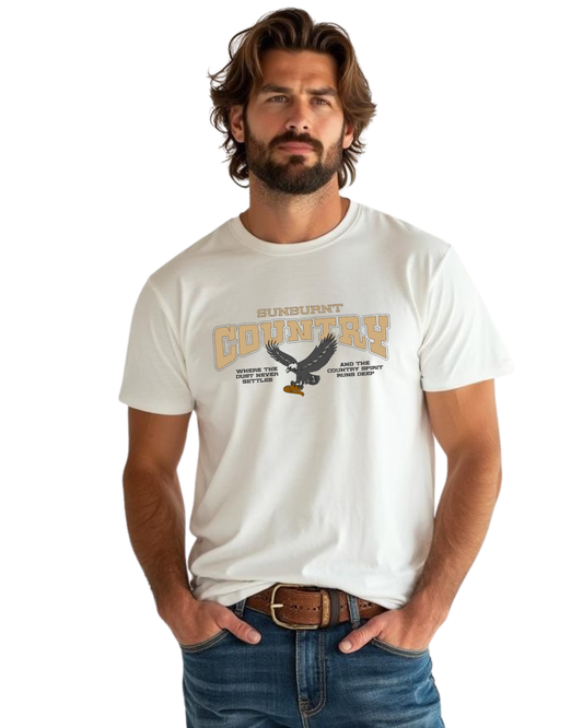 Sunburnt Country Clothing - Mens Tee - Country Spirit - White