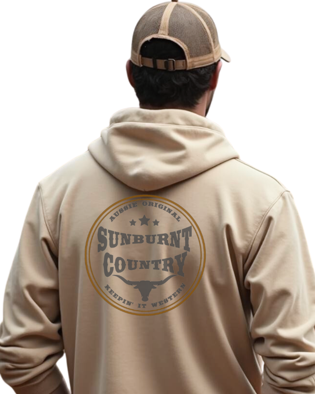 Sunburnt Country Clothing - Unisex Hoodie - Rugged Range - Sand/Brown