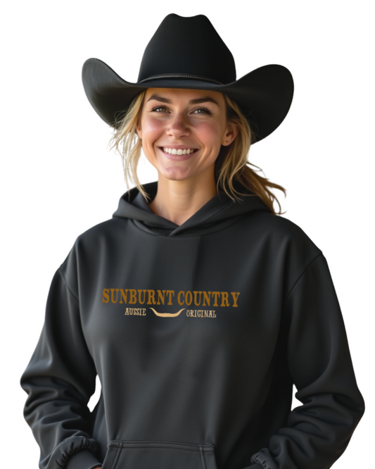 Sunburnt Country Clothing Hoodie - Rugged Outback - Brown/Latte