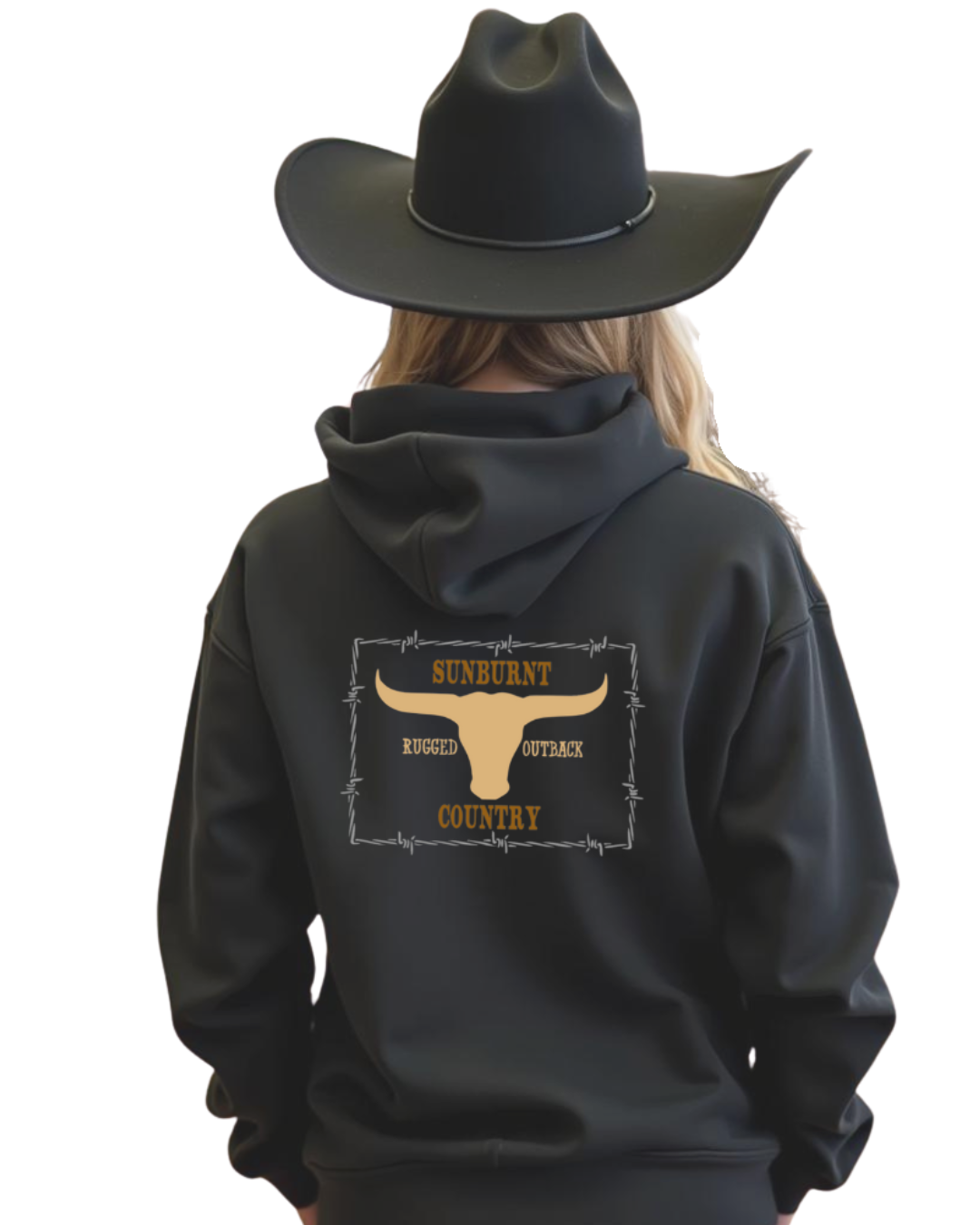 Sunburnt Country Clothing Hoodie - Rugged Outback - Brown/Latte