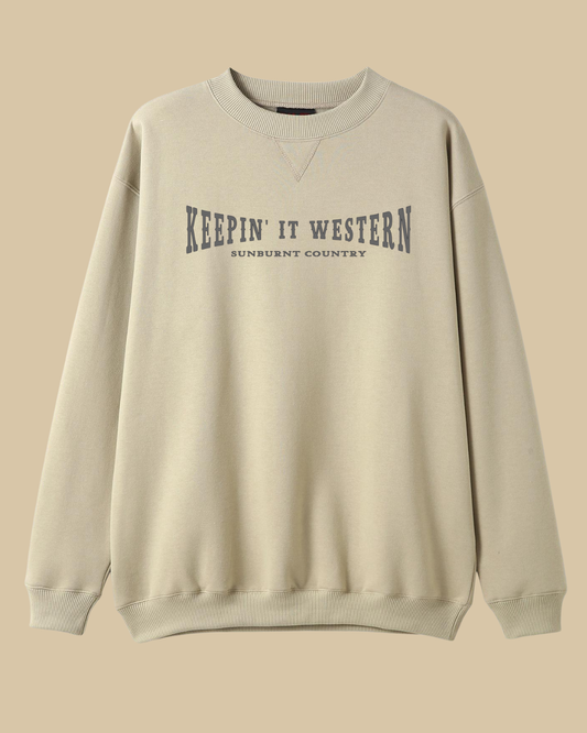 Sunburnt Country Clothing – Keepin' it Western | Country Crewneck Australia (sand)