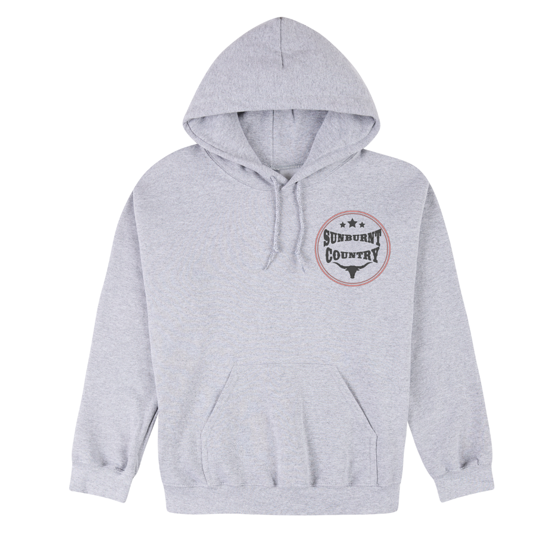 Sunburnt Country Clothing - Unisex - Hoodie - Rugged Range - Grey/Pink