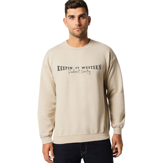 Sunburnt Country Clothing - Crewneck - Keepin' it Western - Sand