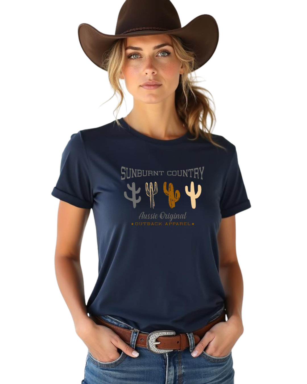 Sunburnt Country Clothing - Ladies Tee - Country Cactus