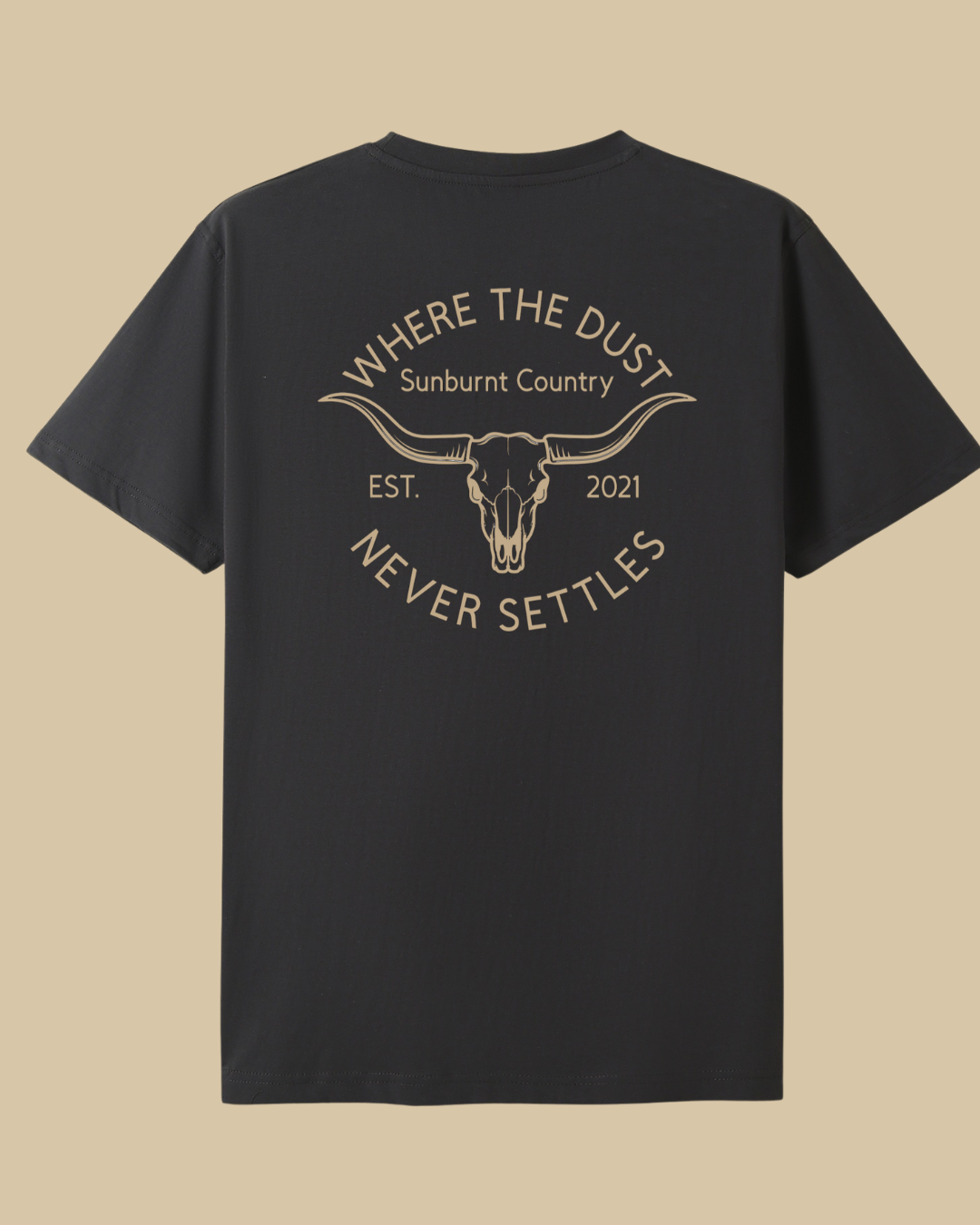 Sunburnt Country Clothing Heritage tee charcoal country t-shirt back print Australia