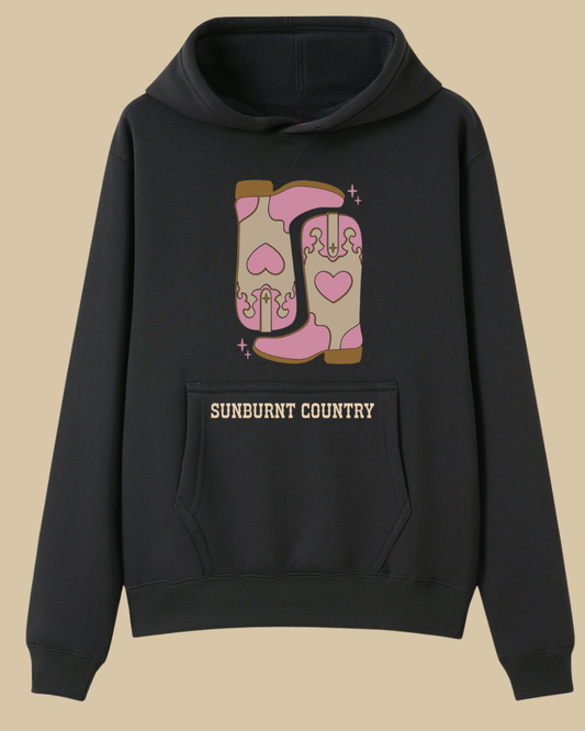 Sunburnt Country Clothing – Western Boots Girls Hoodie | Country Kids Wear